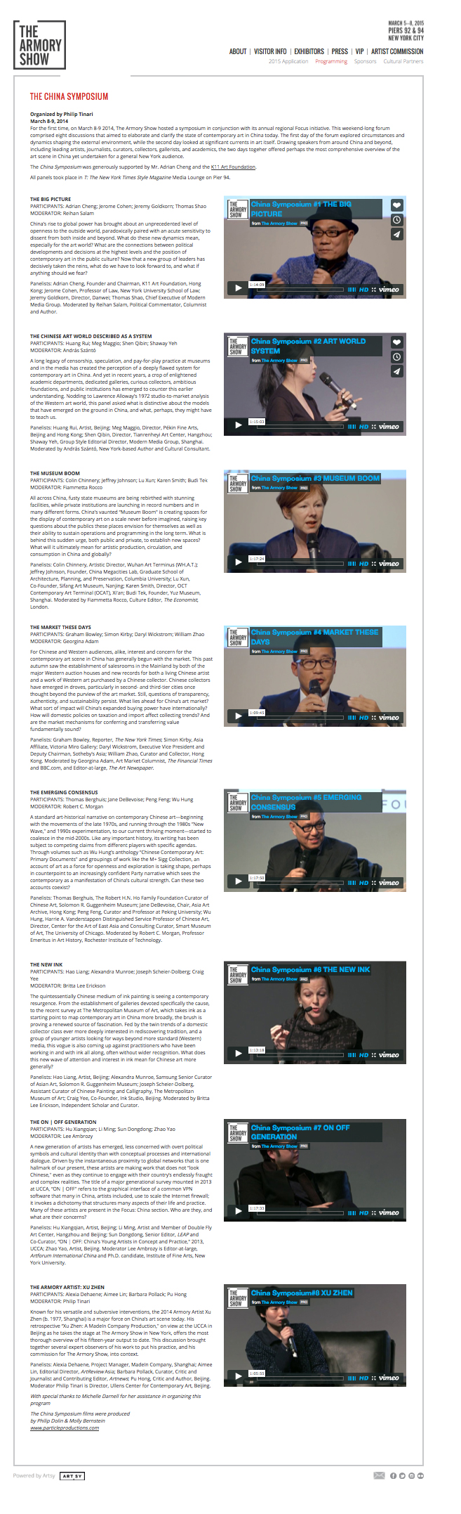 China Symposium Web Page